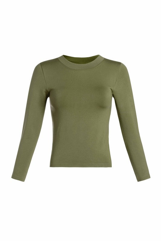 Smooth Crew Neck Longsleeve Top (Multiple Colors)