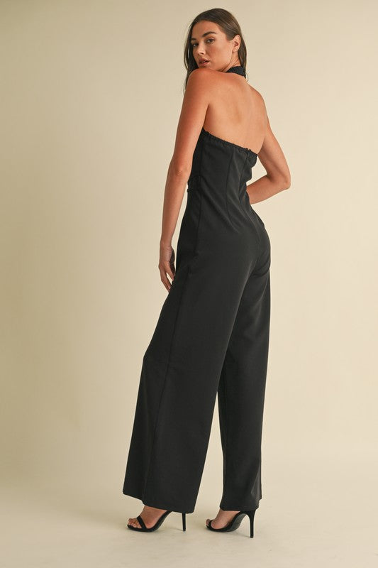Sleeveless Halter Neck Jumpsuit