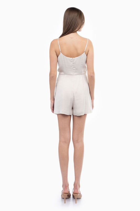Sleeveless Romper With Front Node Detail Papyrus