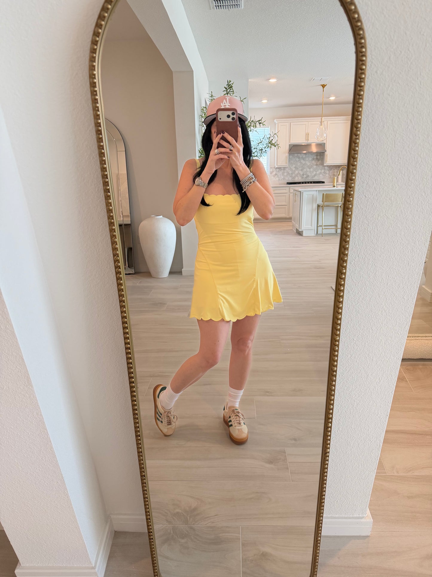 Scalloped Embroidery Edge A-line Romper