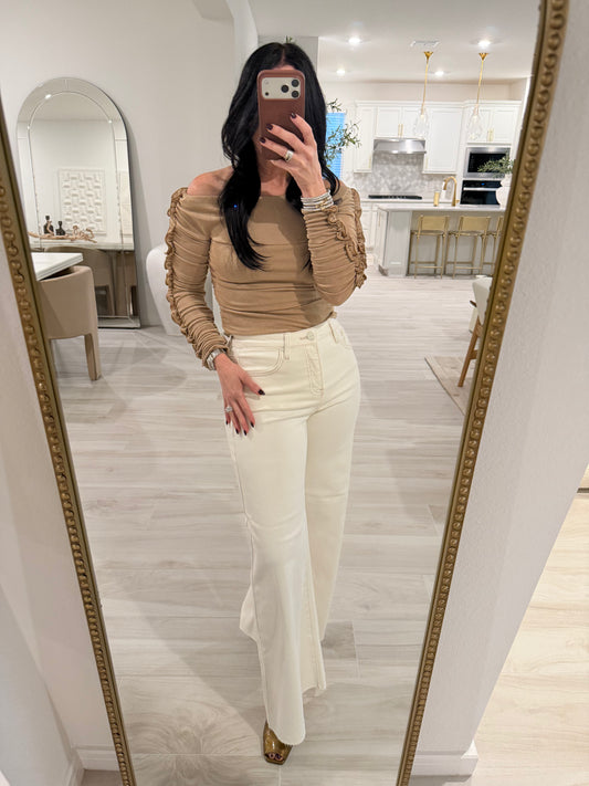 Tummy Control High Rise Wide Leg Palazzo Jeans