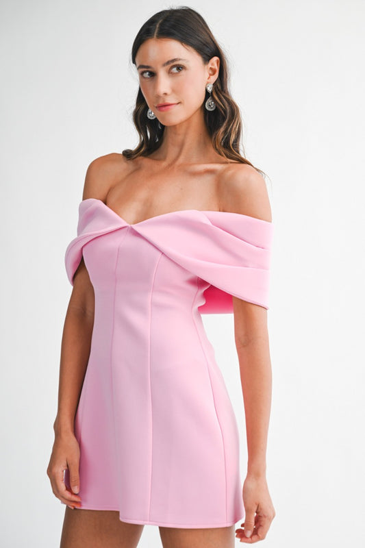 Scuba Off Shoulder Mini Dress