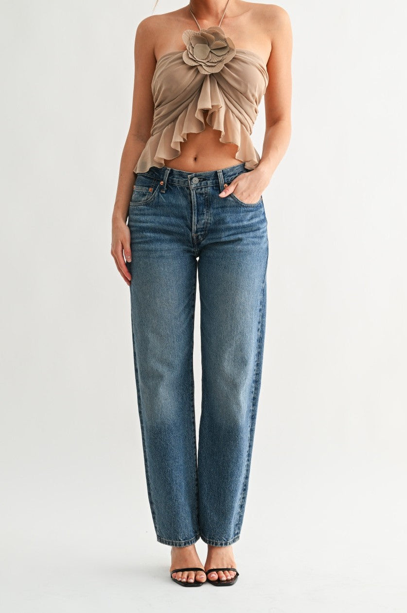 Petal Halter Ruffle Top