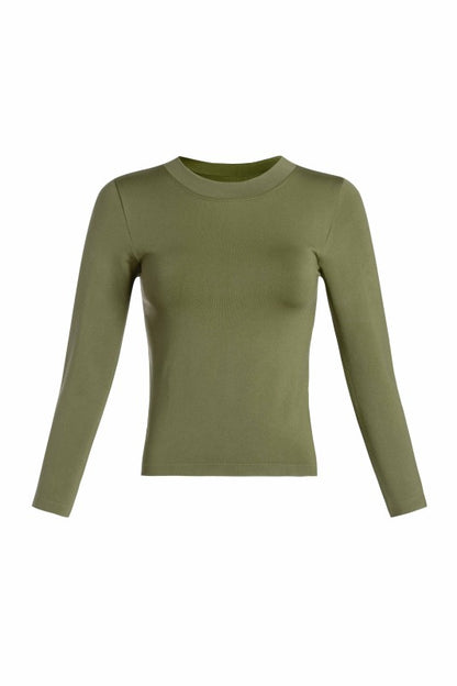 Smooth Crew Neck Longsleeve Top (Multiple Colors)