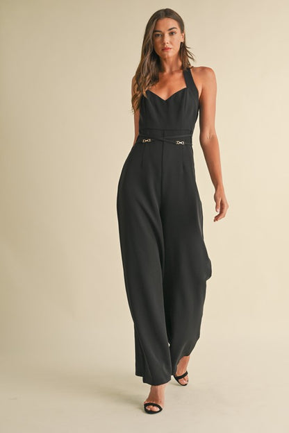 Sleeveless Halter Neck Jumpsuit