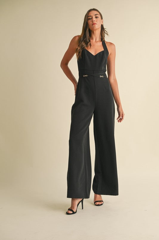 Sleeveless Halter Neck Jumpsuit
