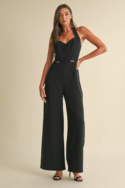 Sleeveless Halter Neck Jumpsuit