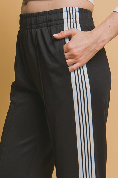 Trendy Side Stripe Jacket And Pants Set