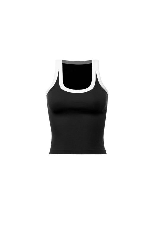 Two Tone Ribbed Crop Cami