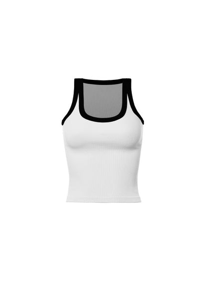 Two Tone Ribbed Crop Cami