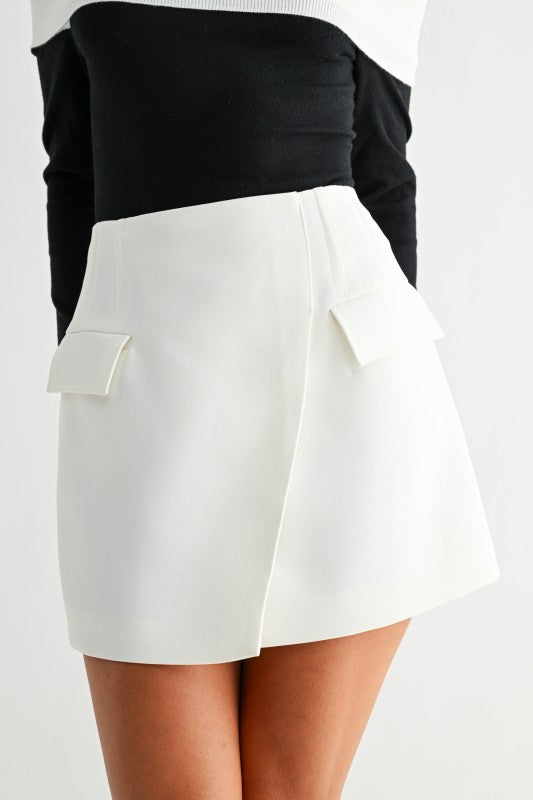 Sleek Wrap Mini Skirt