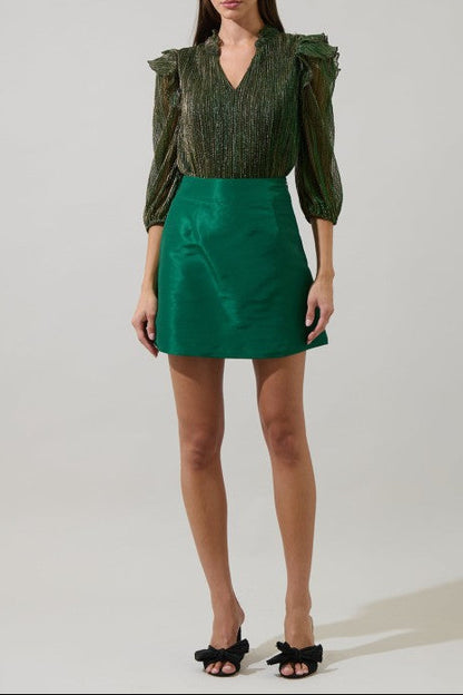 Hestia Taffeta Mini Skirt