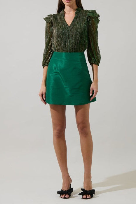 Hestia Taffeta Mini Skirt