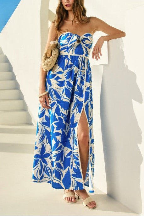 Mykonos Strapless Contrast Binding Maxi Dress