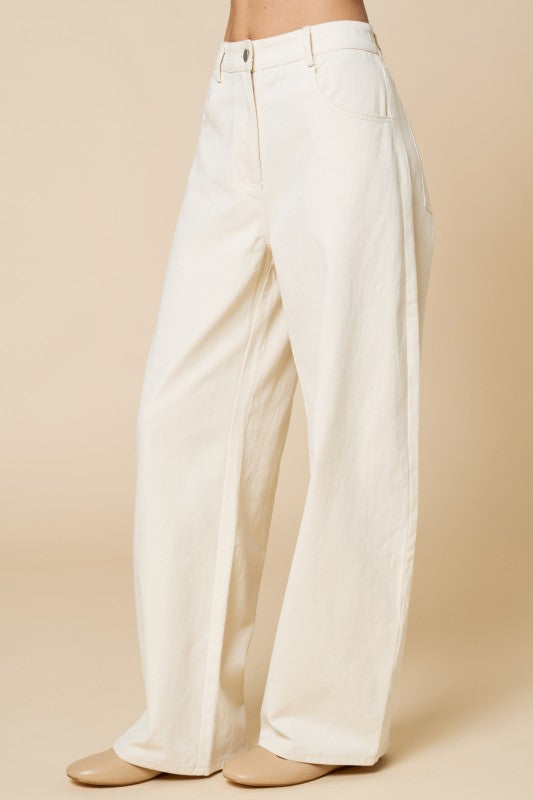 Barrel Cotton Pants With Pockets