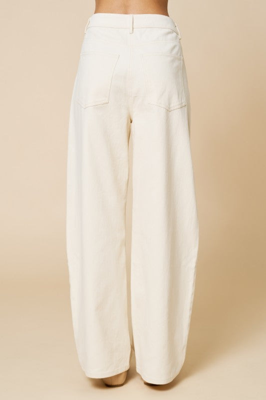 Barrel Cotton Pants With Pockets