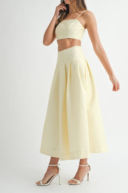 Bonding Lace Crop Top And Midi Skirt Set