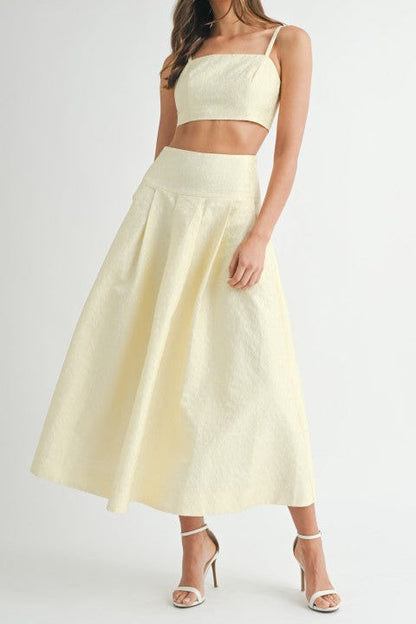 Bonding Lace Crop Top And Midi Skirt Set