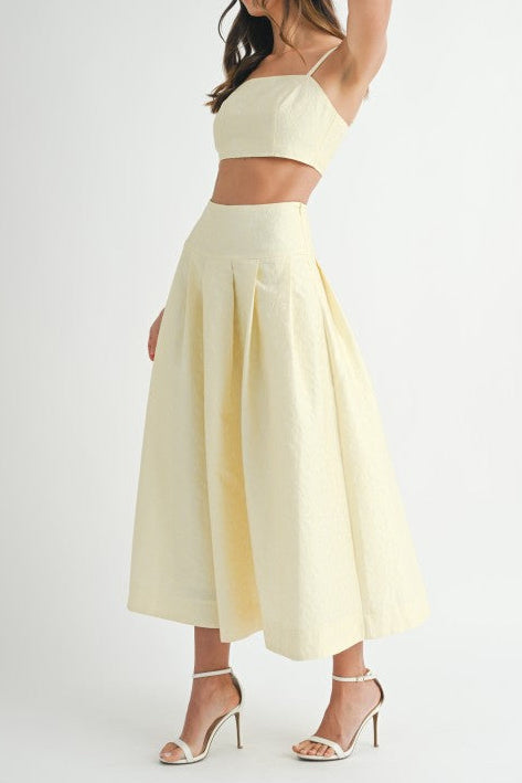 Bonding Lace Crop Top And Midi Skirt Set