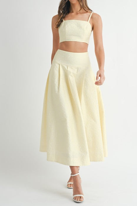 Bonding Lace Crop Top And Midi Skirt Set