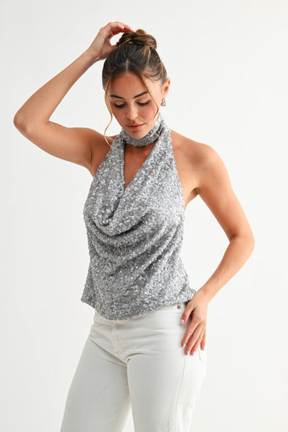 Starlight Sequin Halter Top