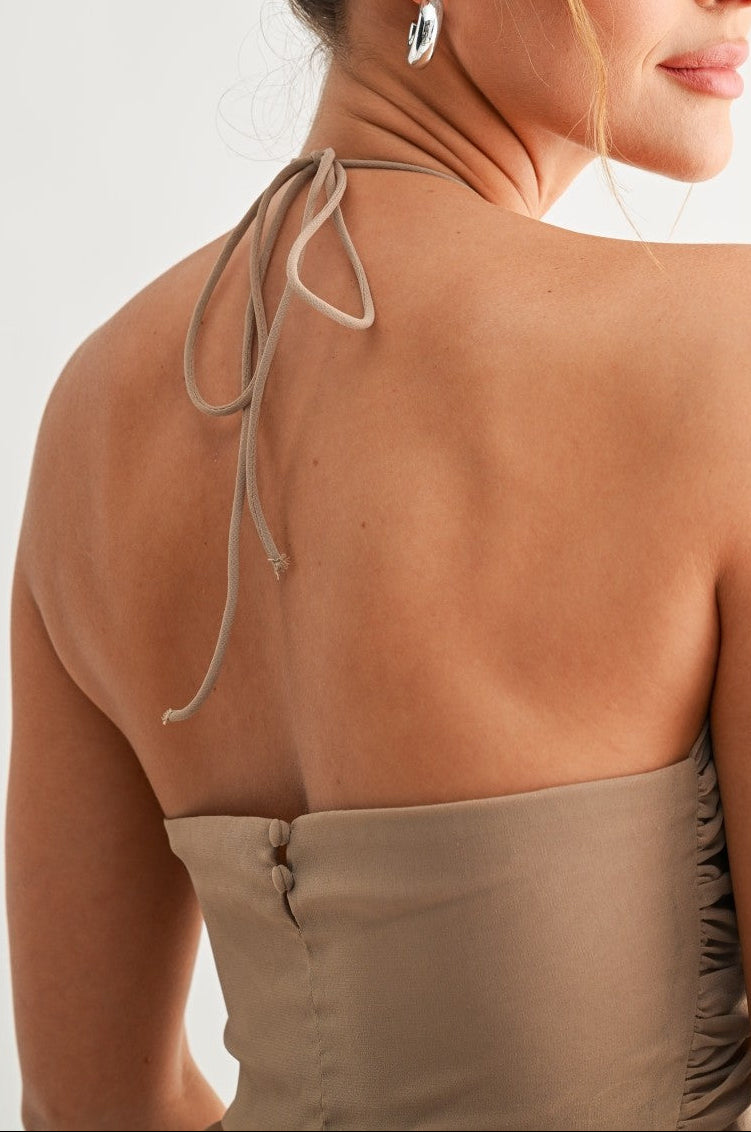 Petal Halter Ruffle Top