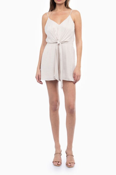 Sleeveless Romper With Front Node Detail Papyrus