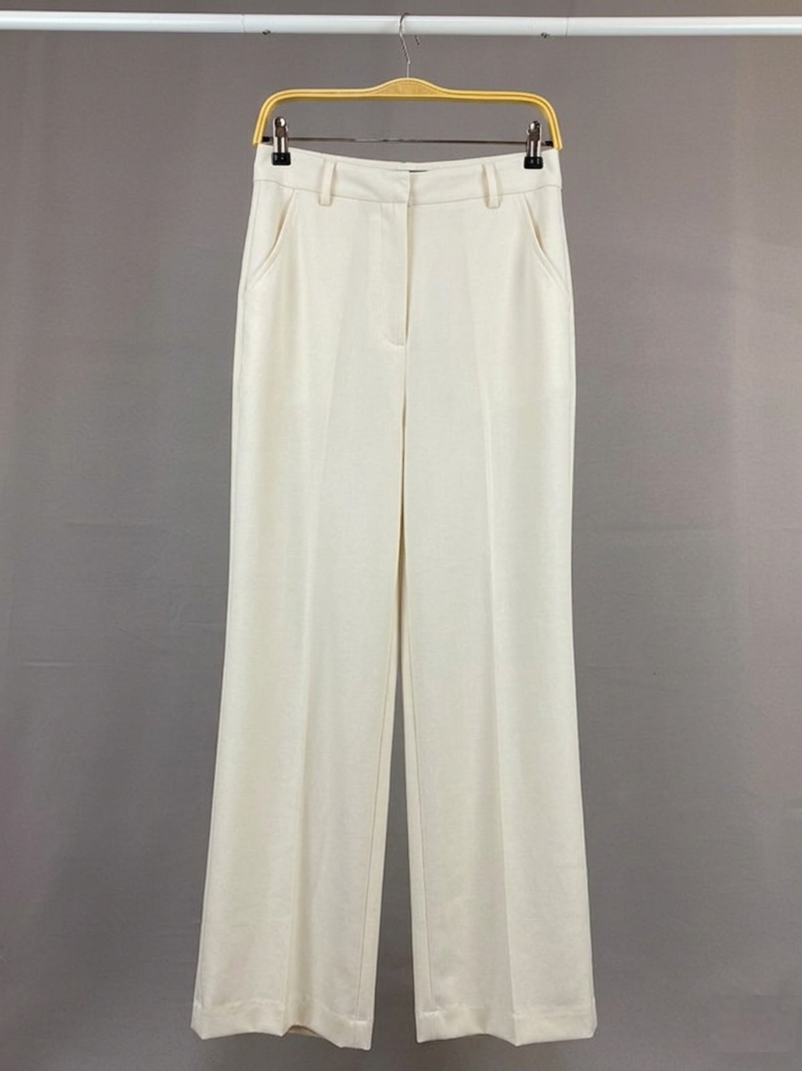 Solid Linen Off White Long Pants