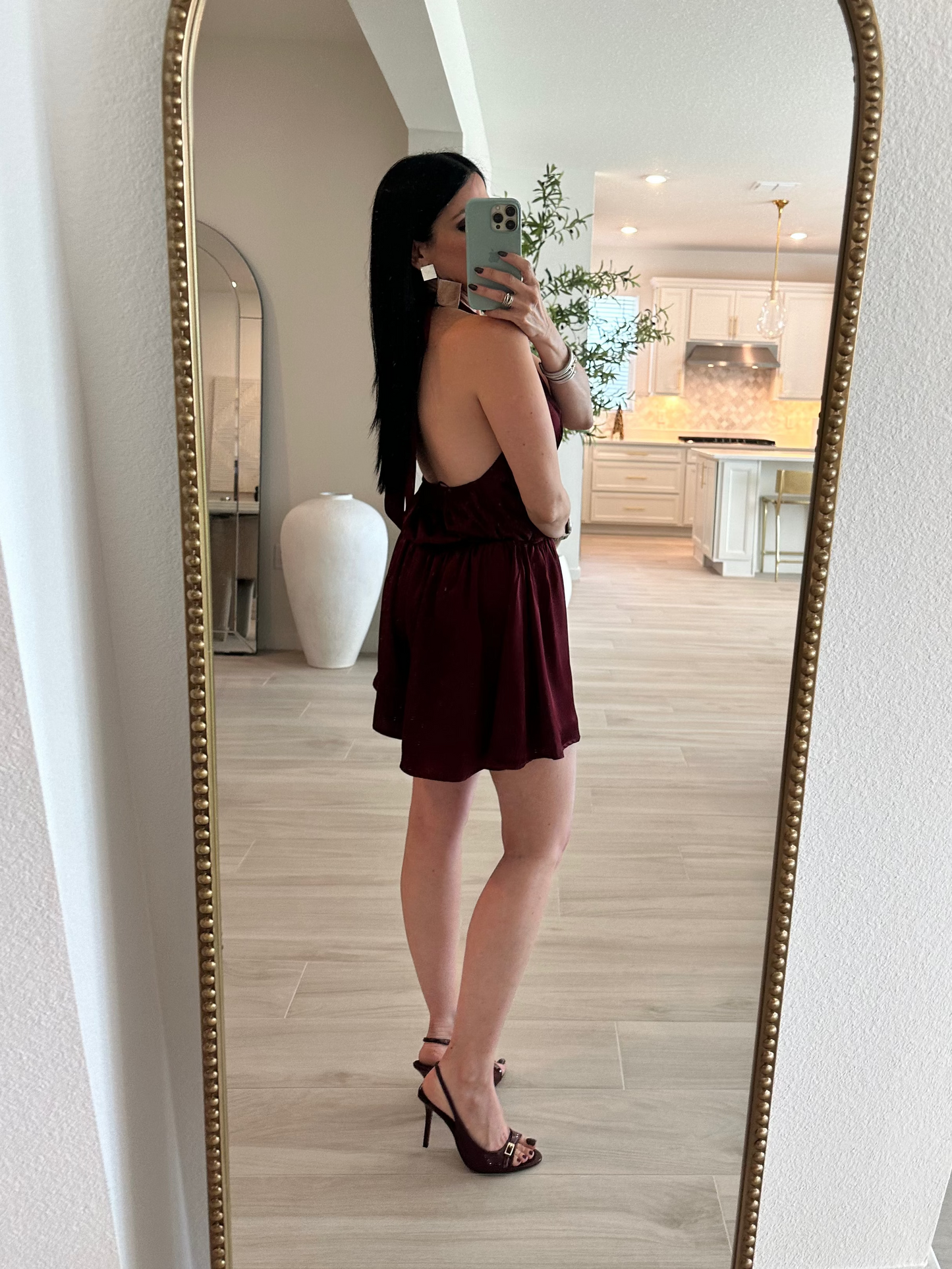 Dull Satin Halter Neck Romper