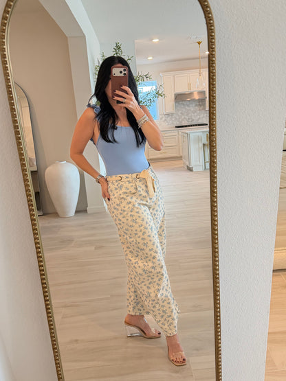 Scrunched Strap Ribbed Bodysuit