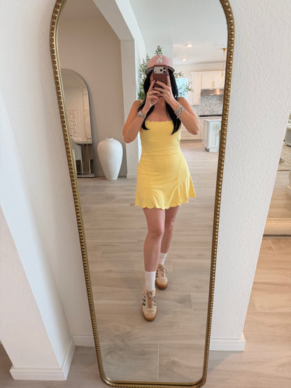 Scalloped Embroidery Edge A-line Romper