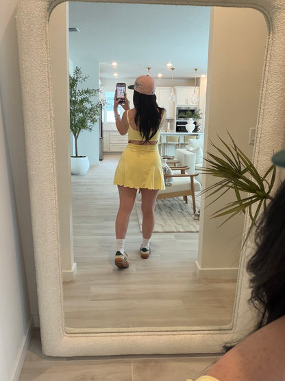 Scalloped Embroidery Edge A-line Romper