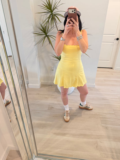 Scalloped Embroidery Edge A-line Romper