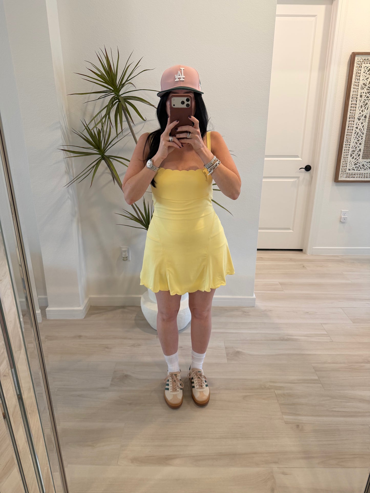 Scalloped Embroidery Edge A-line Romper