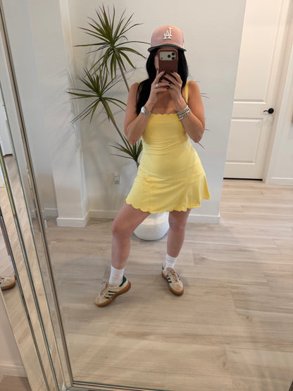 Scalloped Embroidery Edge A-line Romper