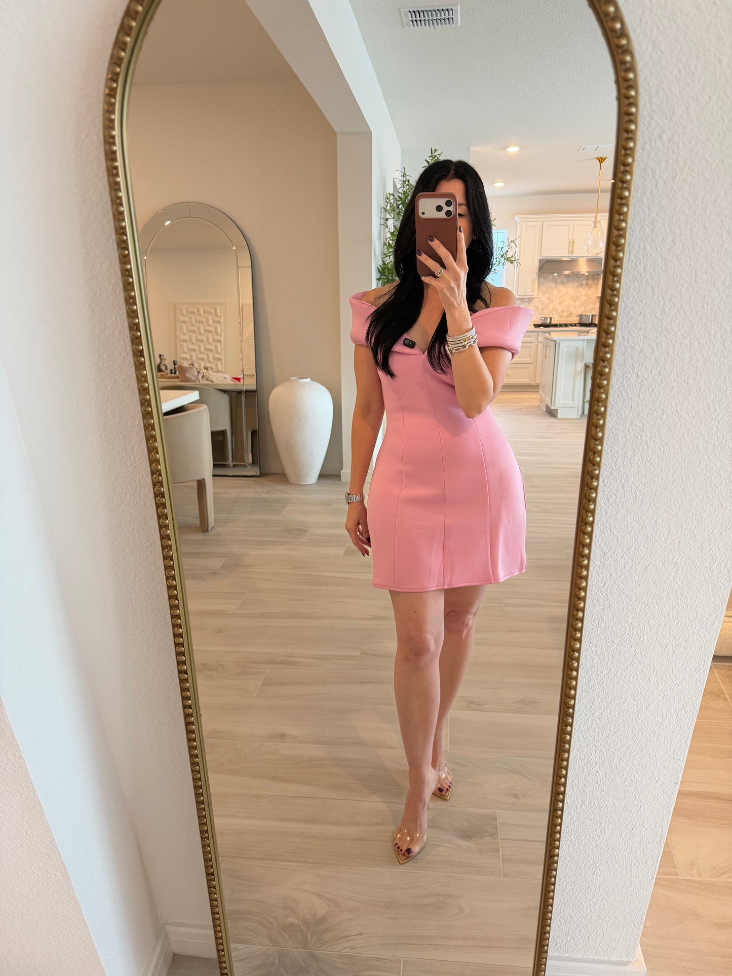 Scuba Off Shoulder Mini Dress