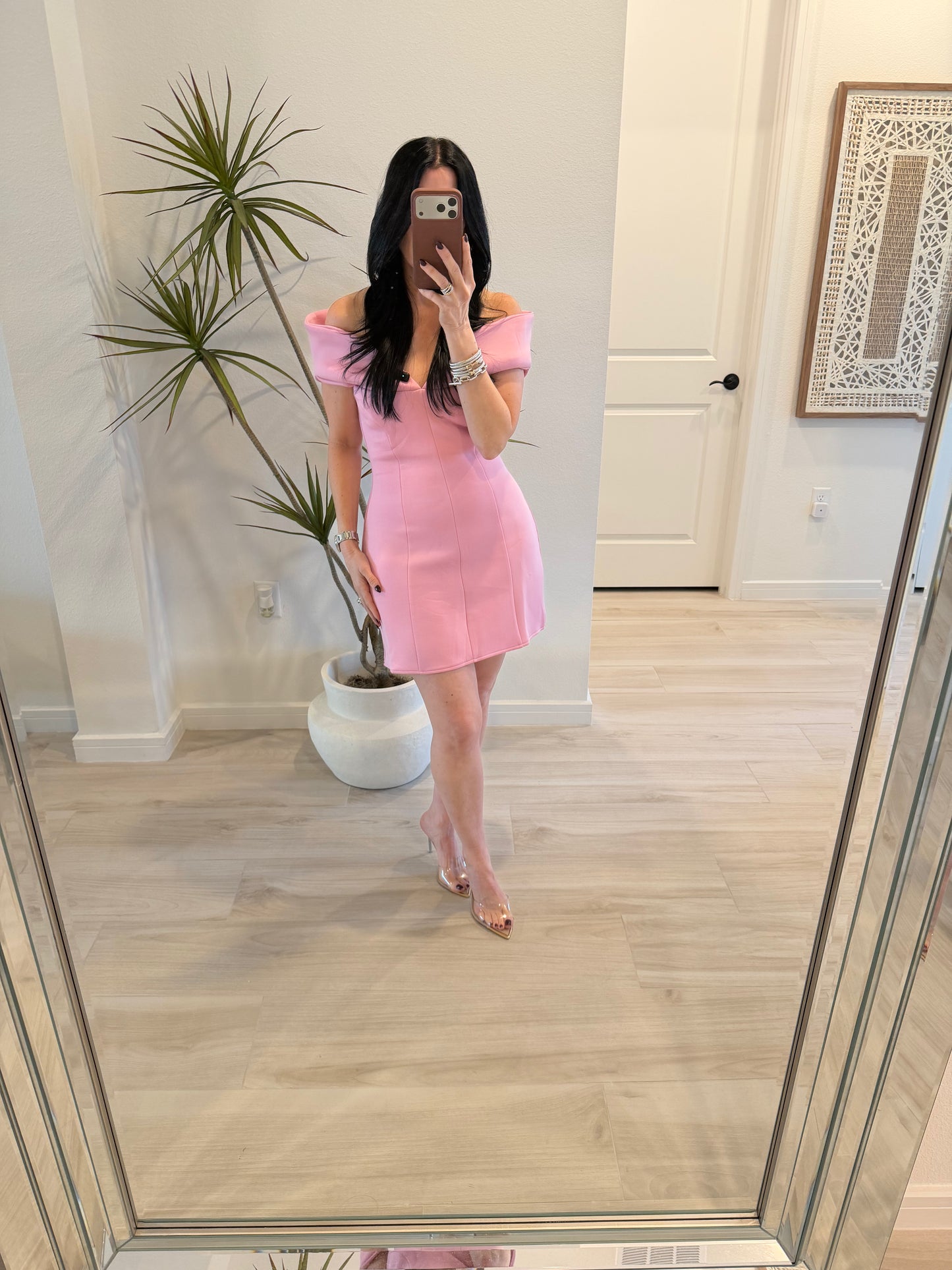 Scuba Off Shoulder Mini Dress