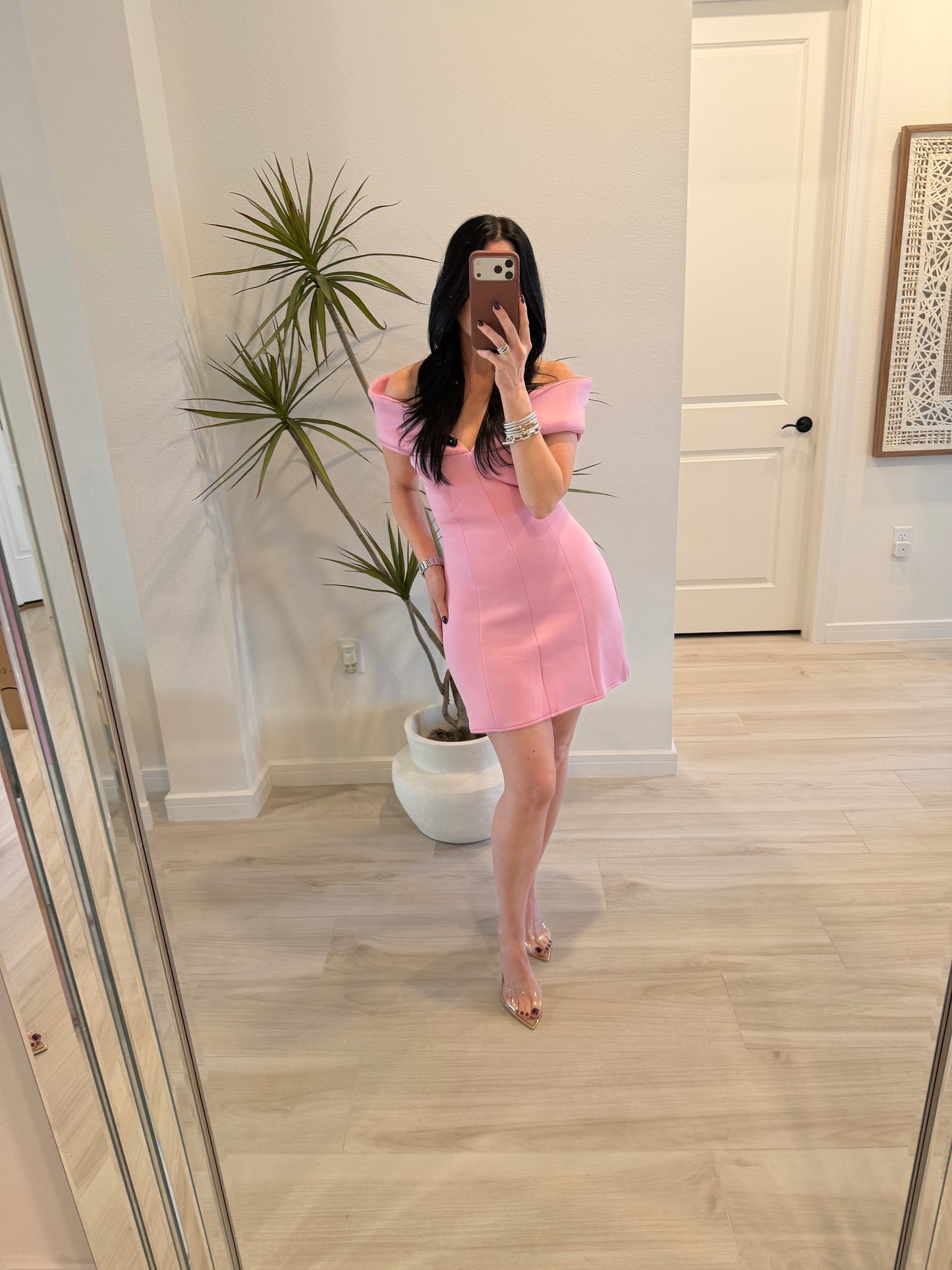 Scuba Off Shoulder Mini Dress