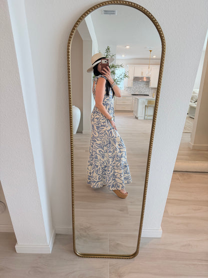 Floral Shoulder Tie Tiered Maxi Dress