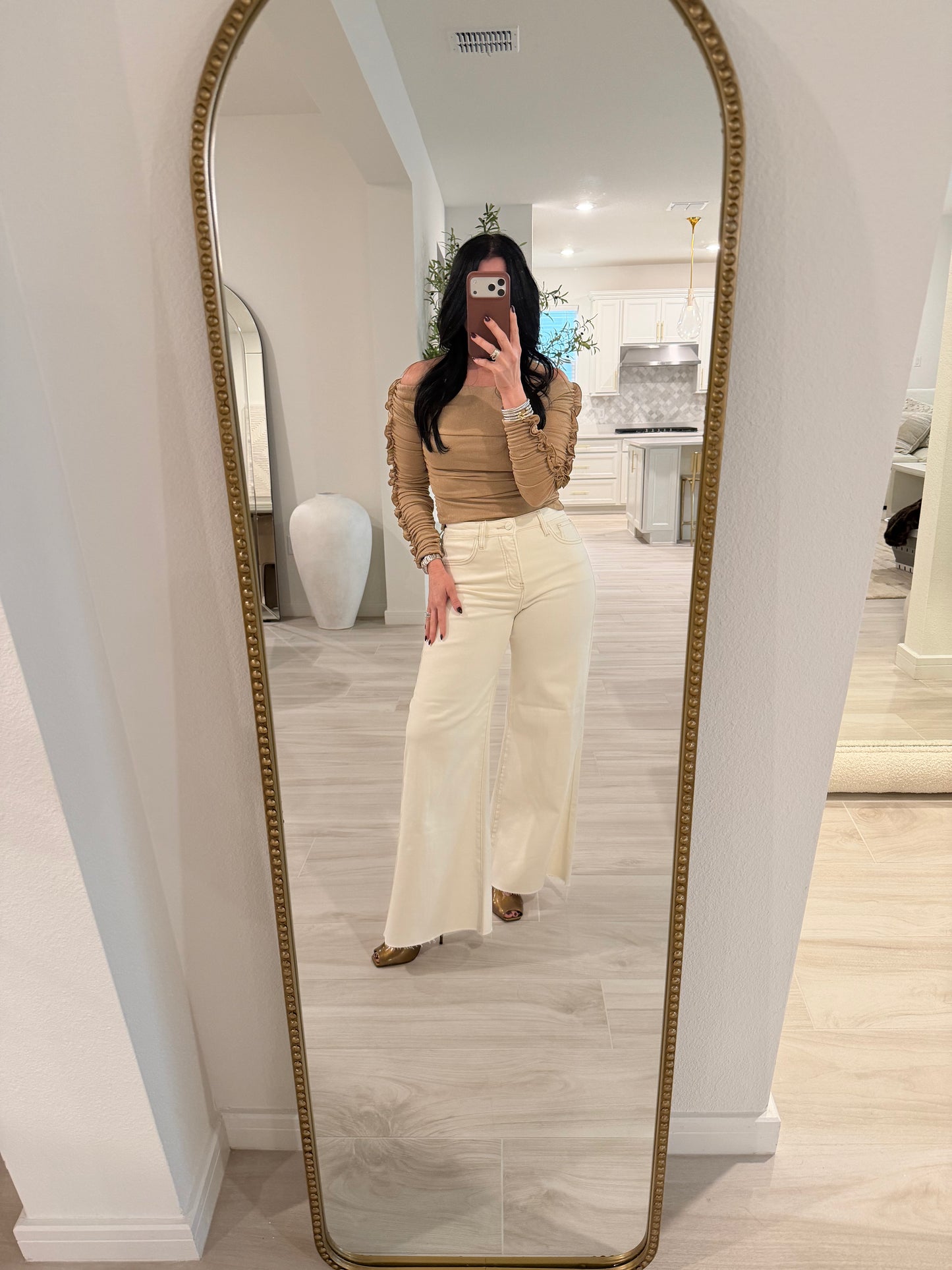 Tummy Control High Rise Wide Leg Palazzo Jeans