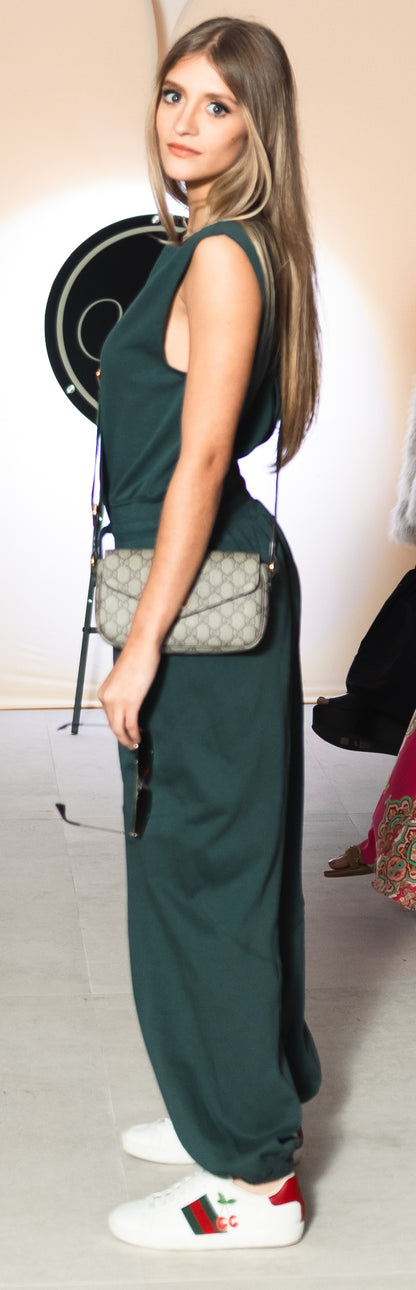 Drawstring Waist Sleeveless Knit Active Jumpsuit