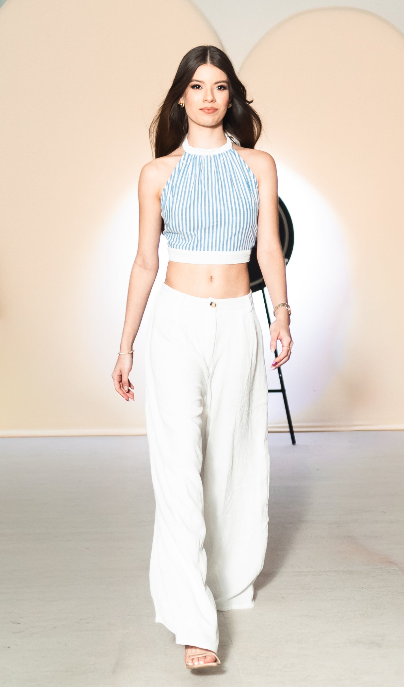 Halter Backless Top & High Waisted Long Pants Set