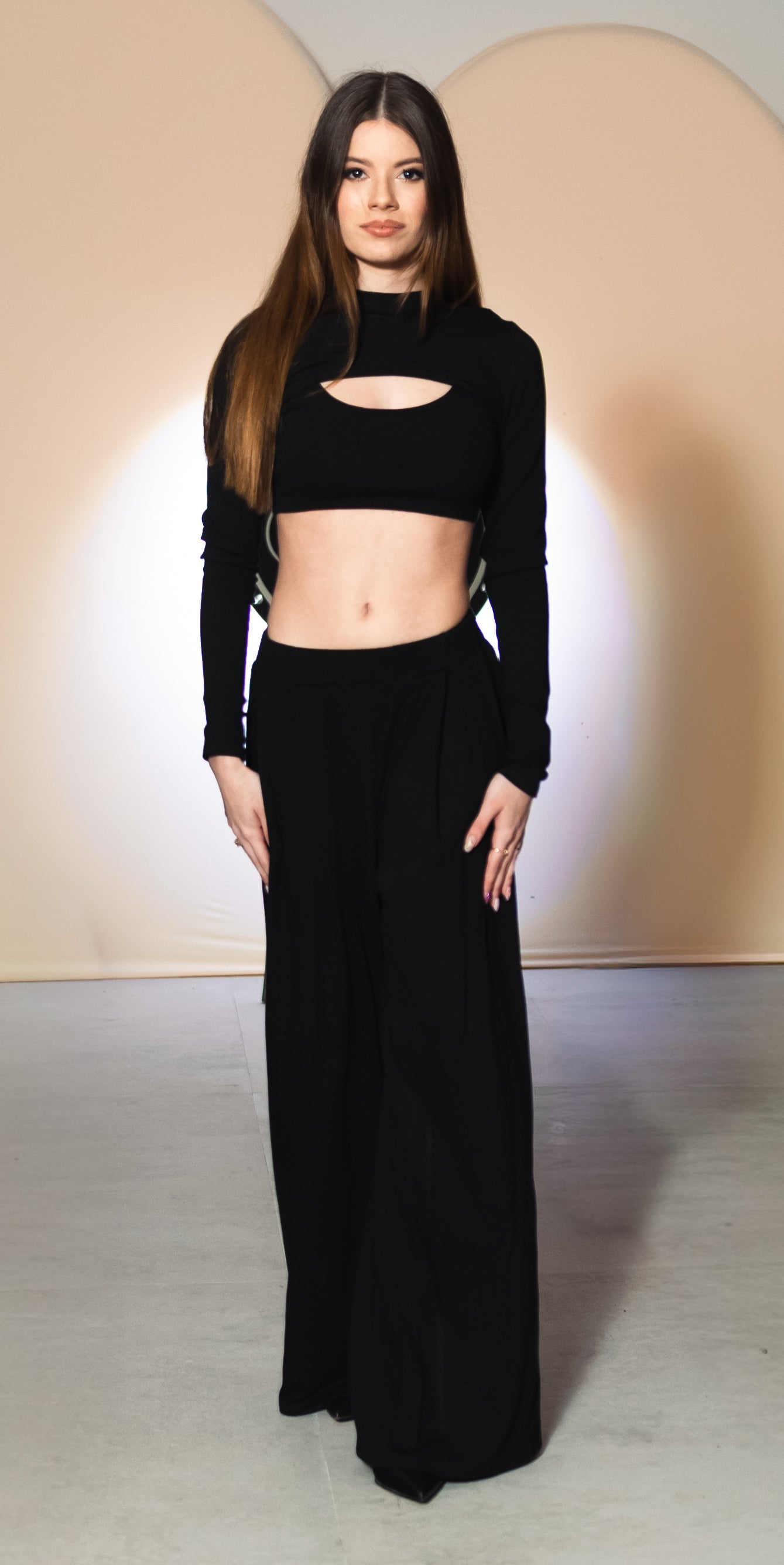 Long Sleeve Bolero Top And Wide Leg Pants Set