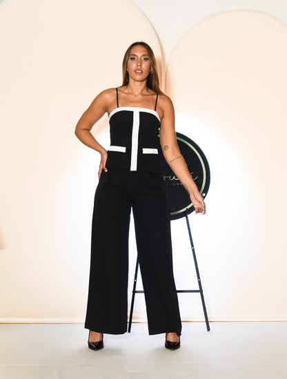 Button Down Cami and Wide Leg Pants Set