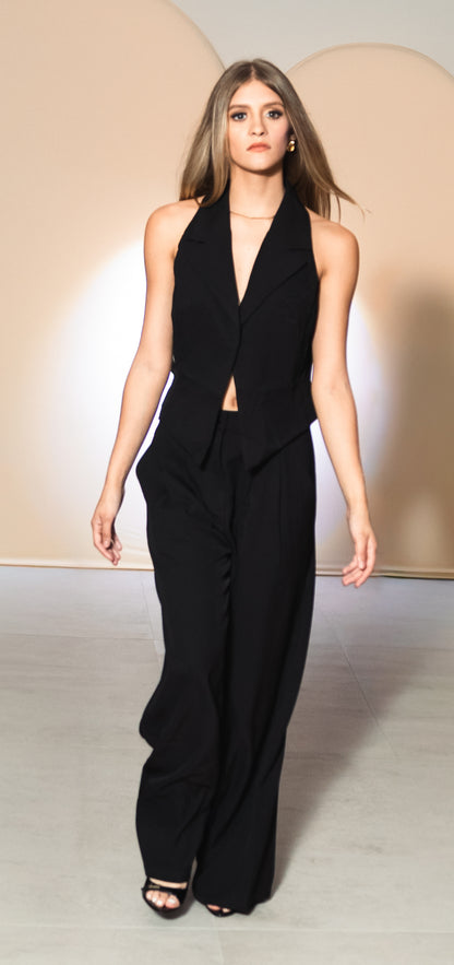 Vest Top And High Waisted Long Pants Set