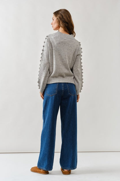 Drawstring Waist Bottom Fly Straight Jeans