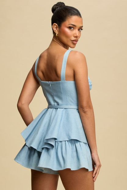 Denim Belted Romper