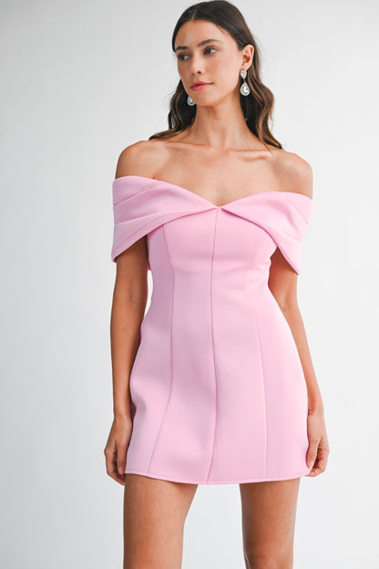 Scuba Off Shoulder Mini Dress