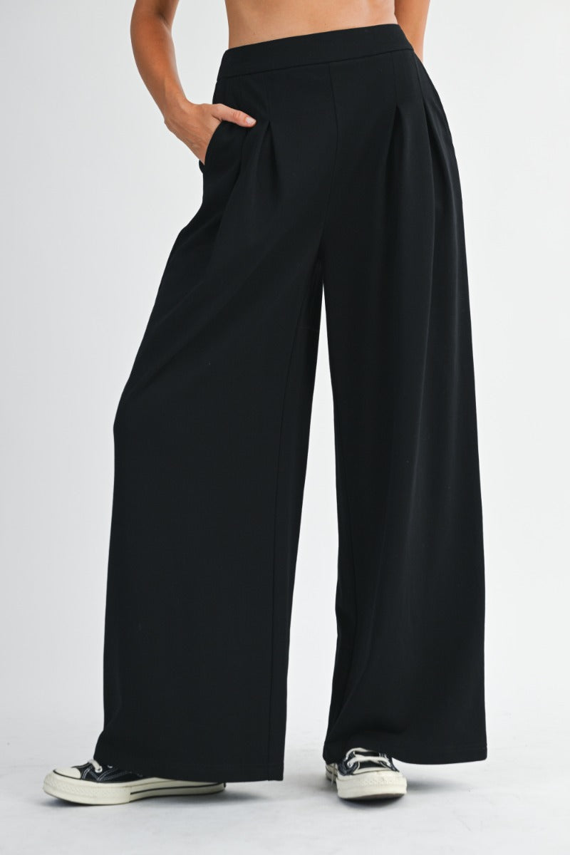 Pleated Wide Leg Sweatpants